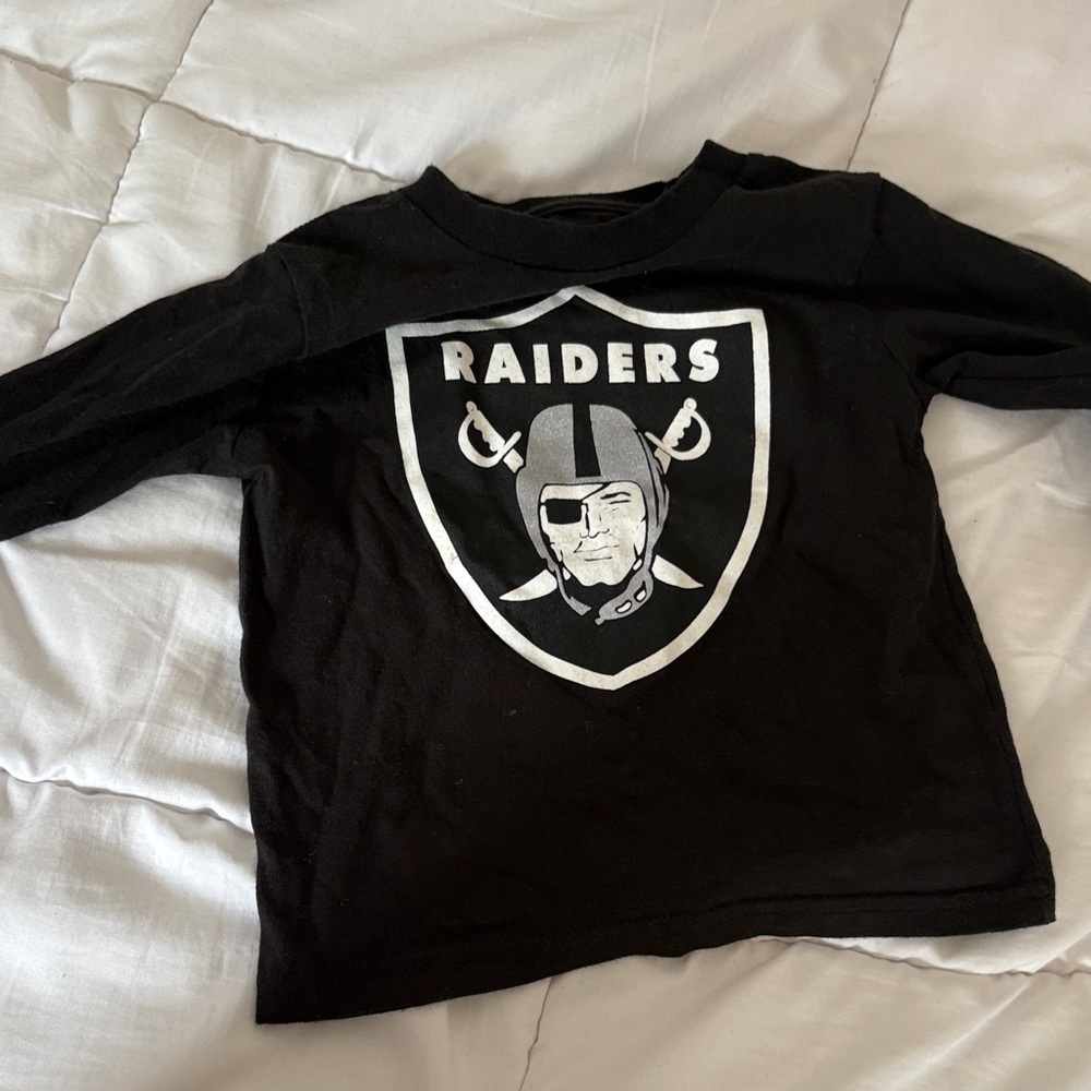 NFL Raiders Kids Black Long Sleeve Tee